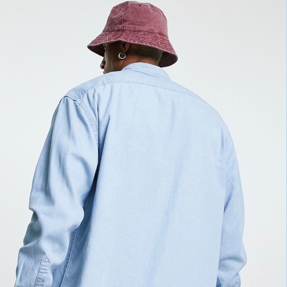 90s oversized denim, shirt vintage light wash - Picture 2 of 5